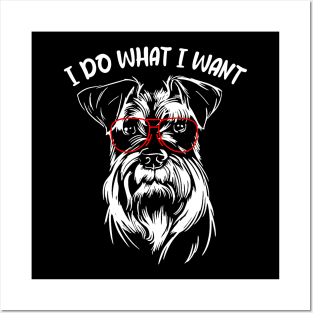 Sleek Schnauzer I Do What I Want for Canine Aficionados Posters and Art